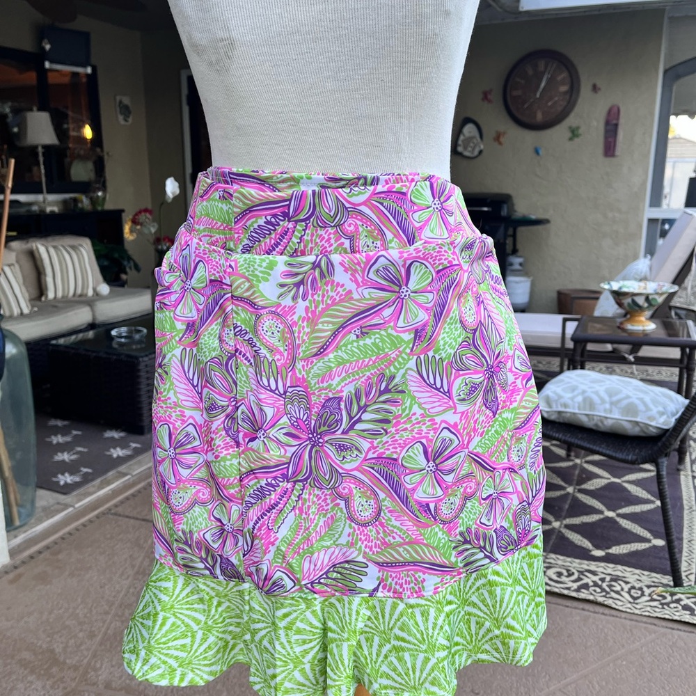 Floral Green and Pink Women's Skirt